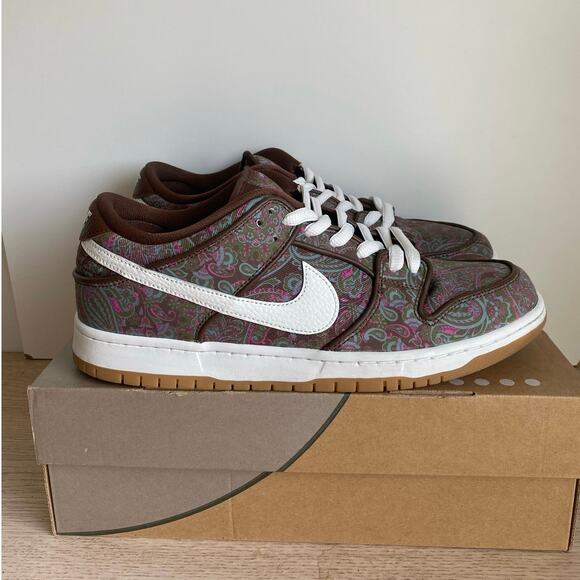 RARE Nike SB Dunk Low Pro Paisley Brown Men Sneakers - Size 11.5 main image 12